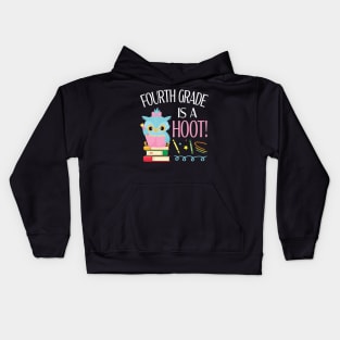 Owl Students Teachers And Books Fourth Grade Is A Hoot School Back To School Kids Hoodie